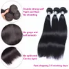 Brasilianska Malaysiska Indiska Peruanska Kambodjanska Virgin Straight Hair Weave 7a Grade Brayillian Human Hair Extensions Double Weft Natural Color