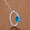 5 unids / lote topacio azul cristal 925 collares de plata colgantes gratis piedra preciosa roja genuina cp0274