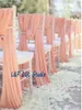 Top Quality Wedding Chair Sashes Peal Pink Chiffon Chair Sashes 2mx0.5m Long Wedding Accessories Wedding Suppliers