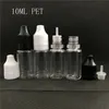 PRESS TURN Caps Bouteille d'emballage de 10 ml PET Bouteille à pointe d'aiguille compte-gouttes en plastique transparent avec inviolable à l'épreuve des enfants pour le stockage des emballages liquides Ejuice E Vapor