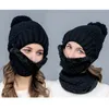 Outono Inverno Das Mulheres Dos Homens de Malha Cap Chapéu de Lã de Algodão Macia e Quente Unisex Gorros com Máscara Cachecol Crânio Caps Gorro Europeu EUA GH-257