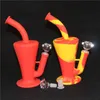 baril silicone bong conduites d'eau 10 5 pouces plates-formes pétrolières en silicone portables narguilés détachables tuyau de concentré d'huile de tabac incassable