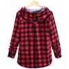 Wholesale- New Arrival Mens Hip Hop Plaid Extend Longline Cotton Shirt With Hood High Street Streetwear Size S-XXL m424