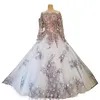 Discount Chinese Luxury Ball Gown Wedding Dresses with Flower Appliques Long Wedding Guest Dress Beaded Crystal Nice Tulle