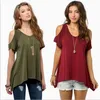 Atacado- Verão 2016 moda t-shirts para mulheres buracos ombro camiseta femme camisetas poleras de mujer camiseta fêmea camisas tops