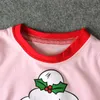 Nya jul pyjamas söta barn set toddler baby tjejer kläder mormor toppar + byxor 2st rosa outfits set barn kläder sömnkläder