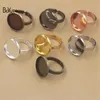 BoYuTe 20 Uds 7 colores redondo 10MM 12MM 14MM 16MM 18MM 20MM anillo Base de cabujón ajustable accesorios de joyería Diy componentes 6126811