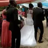 2018 Nigeriano Brautkleid Sereia Vestidos De Noiva de China Tule Applique Frisado Brown Vestido De Noiva Vestido de Noiva Personalizado Varredura de Trem