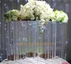 Tall Square Acrylic Event centerpiece With Hanging Crystal Beaded of Wedding Table Decoration