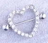 Heart Shaped Nipple Shield Rings Covers Medical Stainless Steel Barbells Crystal Rhinestone Piercing Body Jewelry Mix