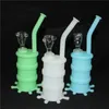 Forma portátil Silicone Bong Bocal Tampa De Borracha Ponta De Gotejamento Tampa De Silicone Para Fumar Bong Dab Oil Rig Tubo De Água De Vidro