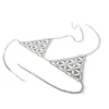 Donne sexy in metallo catena corpo bikini reggiseno triangolo rete schiava imbracatura V collana vita pancia catena gioielli per regalo lotto 5 pezzi