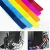 Colorful Nylon cable organizer Ties magic tape Sticky Wire Strap cord Wrap Fastening zpg044