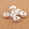 10mm Silver Plated Tone Pumpkin Stopper Big Hole Beads Clip 30Pcs lot Fit European Charm Bracelets Metals Jewelry DIY L1749276u