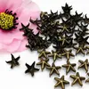 300 stks Messing 10mm Star Studs Spots Punk Nailheads Spikes voor Tas Schoenen Armband