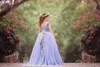 Düğünler Off Omuz Renkli 3D El Yapımı Çiçekler Kız Yarışması Elbiseler 2017 Yeni Geliş Doğum Elbise İçin Soluk Mor Çiçek Kız Elbise