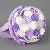 2017 Wedding Bouquets Big Rhinestones Pearls for Brides Bridesmaid Ivory Blue Purple Red Bridal Bouquet Custom Made Colors 27cm*20cm