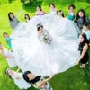Scoop Neckline Illusion Długie Rękawy Tulle Koronki Aplikacje Zroszony Suknie Ślubne CustomZied Made Bridal Dress Vestido de Noiva de Renda