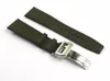 20 21 22mmGreen Black Nylon Fabric Leather Band Wrist Watch Band Strap Belt 316L Stainless Steel Buckle Deployment Clasp305d