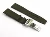 20 21 22mmGreen Black Nylon Fabric Leather Band Wrist Watch Band Strap Belt 316L Stainless Steel Buckle Deployment Clasp344p