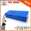 Powerful 2880W Lithium Battery 72V 20AH EBike Battery Pack Used 26650 20S4P Cell Li Ion Battery 40A BMS