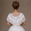 Attraenti due strati Mantelle di pizzo Accessori da sposa economici Giacche Collo con perline rosse Involucri da sposa lucidi Bolero Blanco5326519