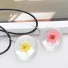 Brand new Explosive handmade plants dried flowers necklace lace flower glass ball pendant WFN315 (with chain) mix order 20 pieces a lot