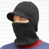 Unisex Örme Isıtıcı Kap Balaclava Maske Kış Yün Şapka Tutmak yetişkin Erkekler ve Kadınlar Boyun Isıtıcı Kalın Skullies Beanies Şapka 6 adet / grup