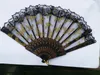 Kinesisk stil Lace Gilt Edge Plastic Fan Needle Point Gold Butterfly Transparent Lace Plastic Handheld Folding Fans 60st / Lot