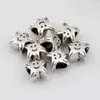 Hot ! 300pcs Antiqued Silver Smiley face Large Hole Spacer Beads Fit European Charms Bracelet 10x10x6mm DIY Jewelry