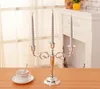 Portacandele in metallo per matrimoni Argento/Oro/Bronzo/Nero Candeliere a 3 rami Decorazione domestica Candelabro per eventi