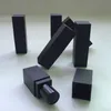 100st / mycket tomt högkvalitativt plastläppsticka, svart outter kvadratisk form inre DIY läppstift, inre kopp dia 12mm