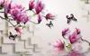 3D Stereo Magnolia TV Hintergrundbild 3D wallpaper 3D Tapeten für TV Hintergrund