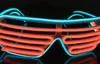 New LED Double color blinds glowing Glasses El Wire led DJ flashing glasses Halloween Christmas Birthday Party 15color