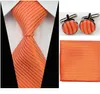 Accessoires Ties voor Mannen Solid Striped Pattern Business Silk Tie Sets Hanky ​​Zakdoek Manchetknopen Rood Zwart Stropdas Gravatas