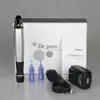 Snabb DHL-sändning 6 Speed ​​Derma Pen Electic Auto Micro Needle Therapy Dr.Pen Vibrerande Derma Pen Dermastamp med fria nålpatroner