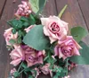 Ny Ankomst Elegant Oljemålning Stil Konstgjorda Rose Silk Blommor 10 Blomhuvud Blommor Bröllop Garden Decor DIY Dekoration