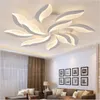 Modern Acrylic Led Ceiling Light Leaf Chandelier Lighting for Living Study Room Bedroom Lamp Dimmable with Remote Control