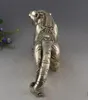 Collection Décoré Argent Plaque De Cuivre Sculpté Grand Tigre Pied Statue