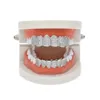 New Custom Iced Out Exclusive Luxury Top Bottom Gold Bling Bling Teeth Grillz Set Vampire Classic Teeth for Men