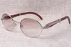 2019 Nouvelles lunettes de soleil rondes en diamant 7550178 Lunettes de soleil pour hommes en bois Taille: 55-22-135mm