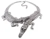 Manilai Baroque Big Crocodile Kettingen Inlay Volledige Rhinestones Vrouwen Grote Choker Verklaring Sieraden Bib G104