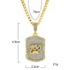 New 100% Juses Dog Tag Pendant Necklace Box Chain For Men Women Zinc Alloy Gold Plated Fashion Punk Jewelry