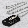 Hipster Hip Hop Smycken Bullet U.S.S.Army Card Pendant Halsband Beaded Chain för män Kvinnor Hund Tag 3 Färger