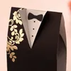Dekoracje ślubne Bride Groom Candy Boxes Wedding Favor i Prezenty Papier dla Mariage Benu Wedding Decoration Bomboniere