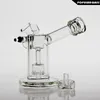 13,5 cm di altezza Mini Oil Rig Narghilè bong gorgogliatore di vetro con tubo di fumo oscillante al quarzo CAPS PG5043 (FC-MINI V2)