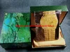 Cadeau de Noël boîte de montre originale intérieure extérieure femme montres boîtes hommes montre-bracelet boîte verte livret carte montre hommes nouveau
