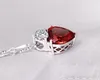 NEW Fashion Austrian crystal necklace female high-quality silver-plated heart-shaped Garnet crystals of zircon jewelry for woman a957