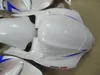 Hot Sale Plastmakare för Suzuki GSXR1300 96 97 98 99 00 01-07 Vit Silver Fairings Set GSXR1300 1996-2007 OT28