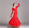 Free Shipping Black Adult/Girl Ballroom Dance Dress Modern Waltz Tango Standard Competition Dance Dress Mesh Stitching Sexy V-Collar Dress